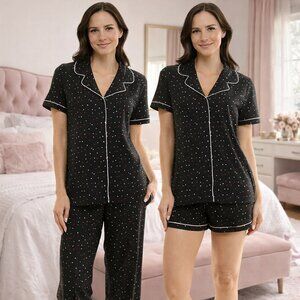 Jaclyn Women's Valentine's Day 3-piece Notch Collar PJ Set